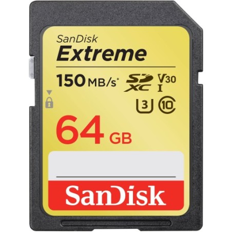 Tarjeta Sandisk 64GB Extreme 150Mb/s V30