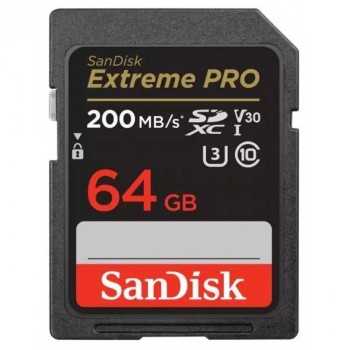 Tarjeta Sandisk 64GB SD Extreme Pro 200 Mbs